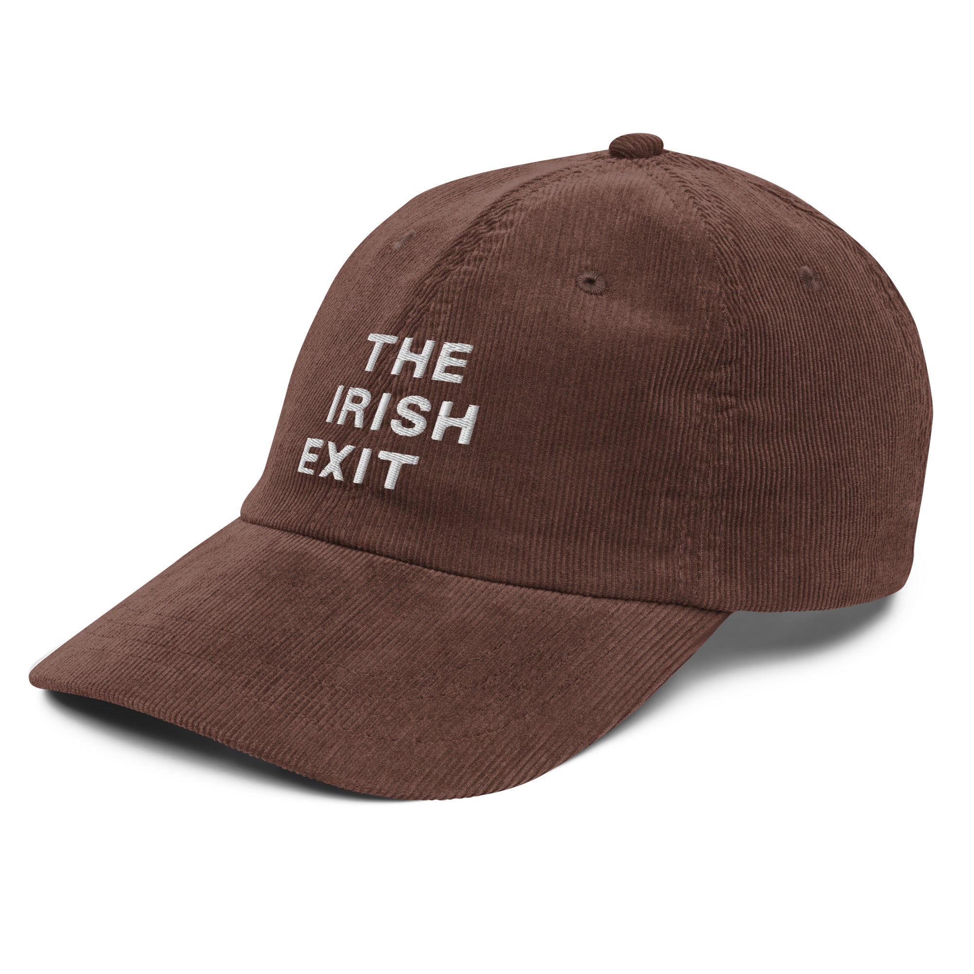 The Irish Exit Embroidered Logo Corduroy Cap - Brown