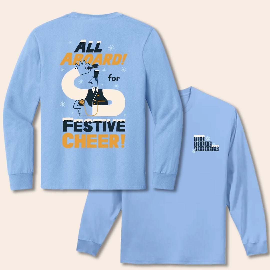 The Irish Exit - Polar Express Long Sleeve T-Shirt - Light Blue