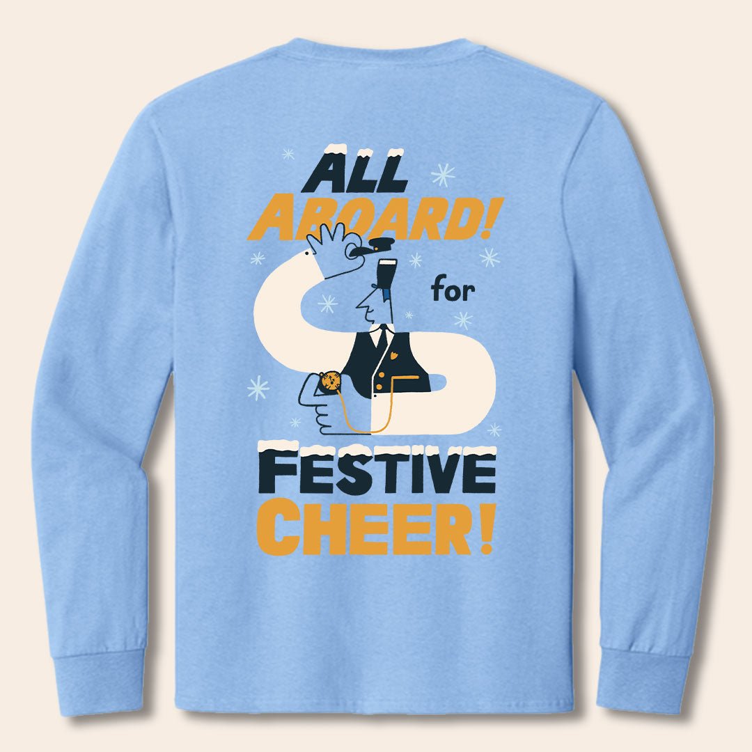 The Irish Exit - Polar Express Long Sleeve T-Shirt - Light Blue