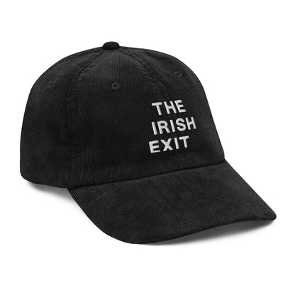 The Irish Exit Embroidered Logo Corduroy Cap - Black