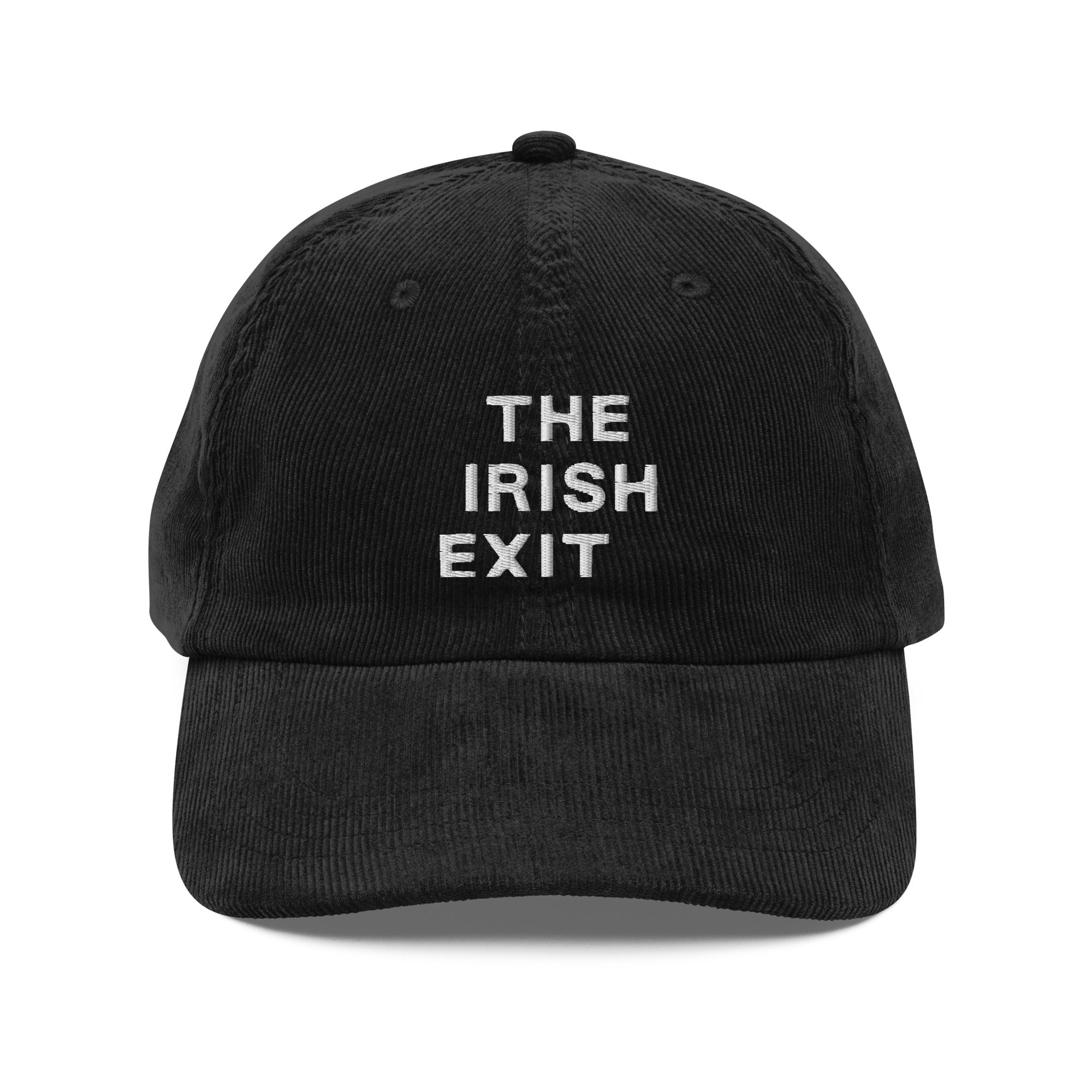 The Irish Exit Embroidered Logo Corduroy Cap - Black