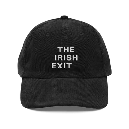 The Irish Exit Embroidered Logo Corduroy Cap - Black