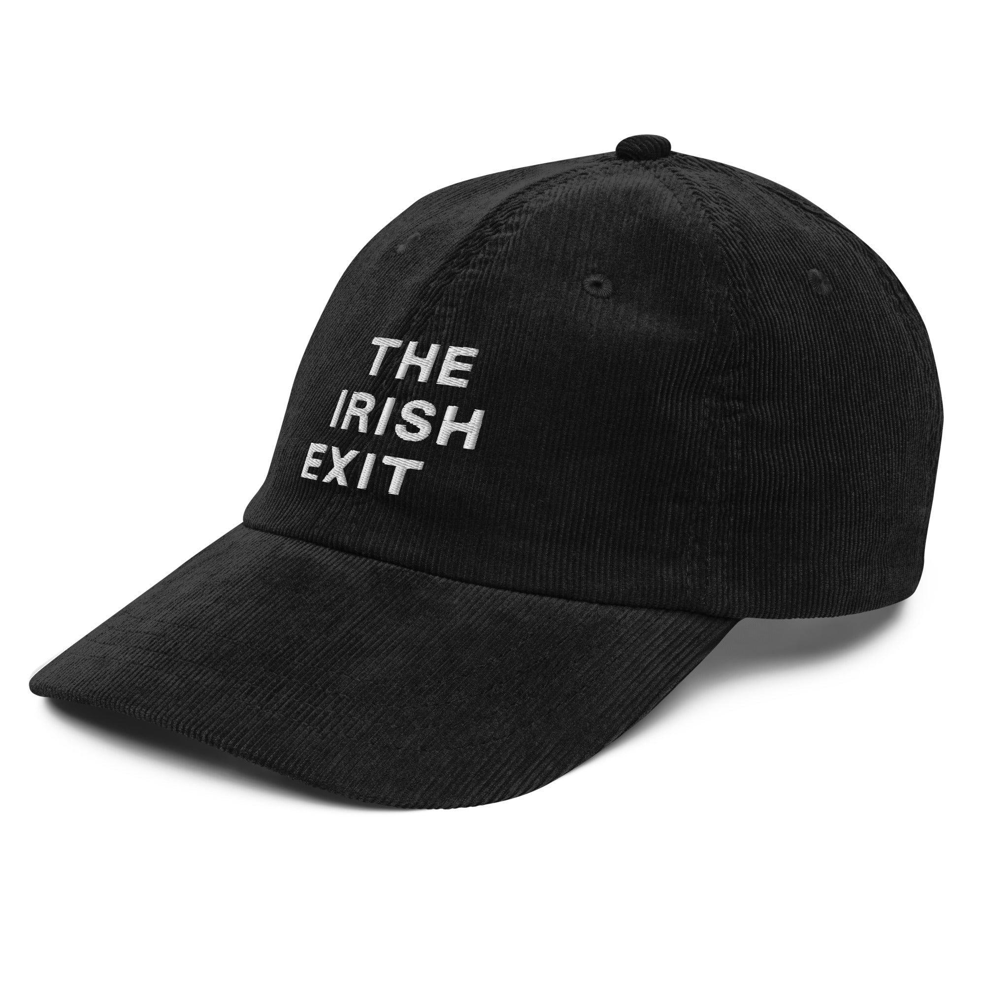 The Irish Exit Embroidered Logo Corduroy Cap - Black