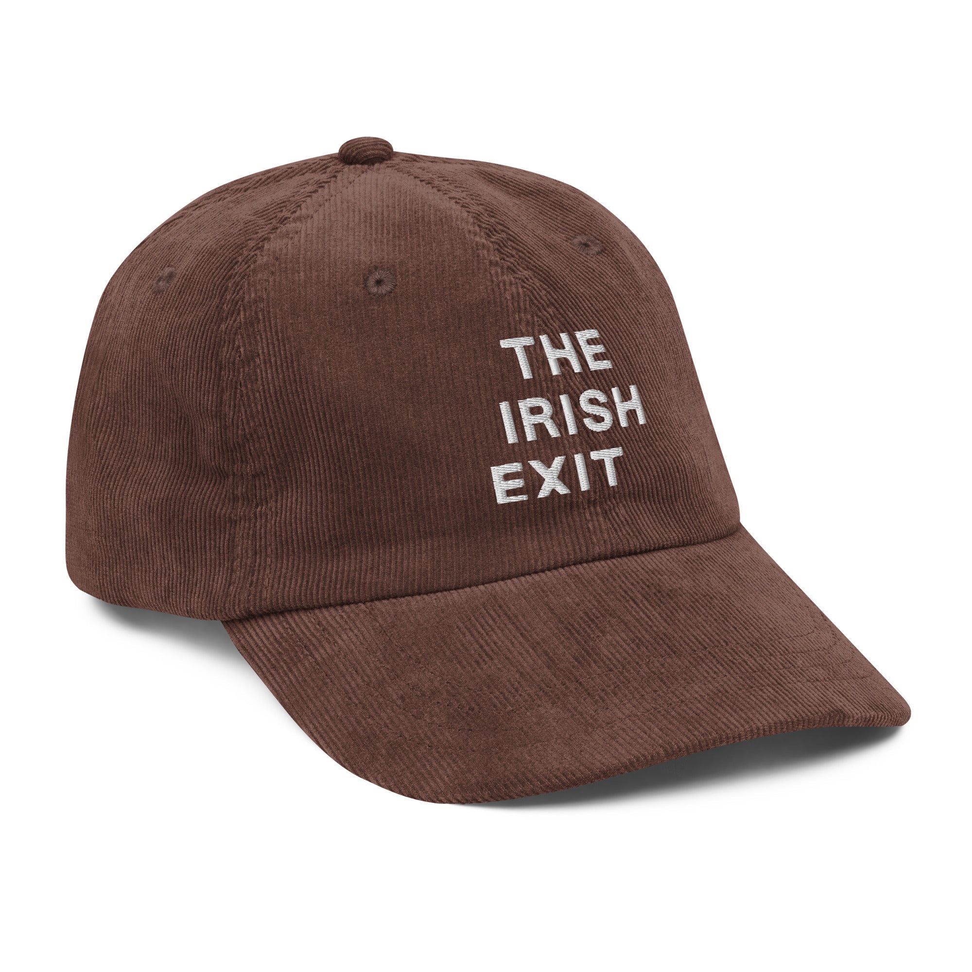 The Irish Exit Embroidered Logo Corduroy Cap - Brown