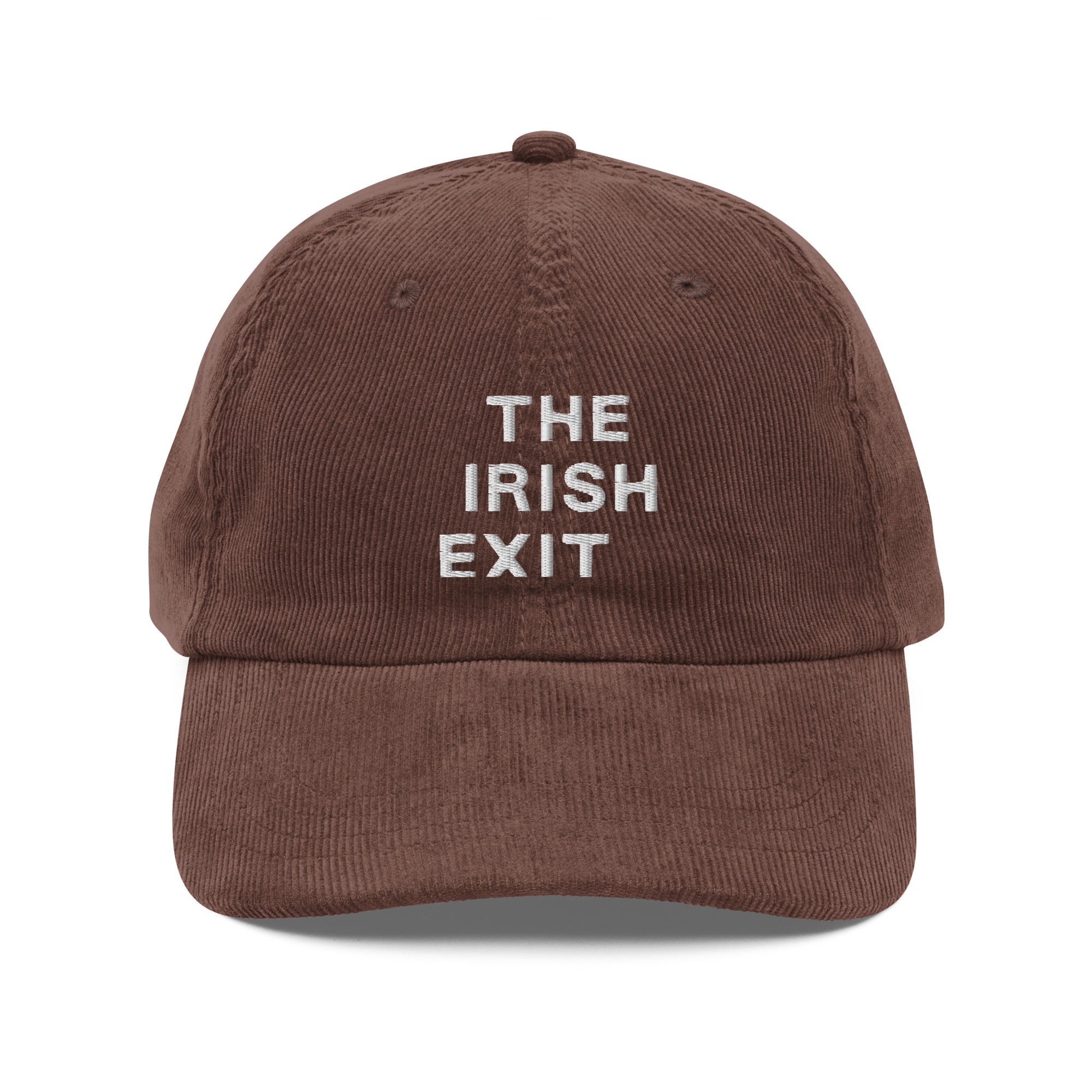 The Irish Exit Embroidered Logo Corduroy Cap - Brown