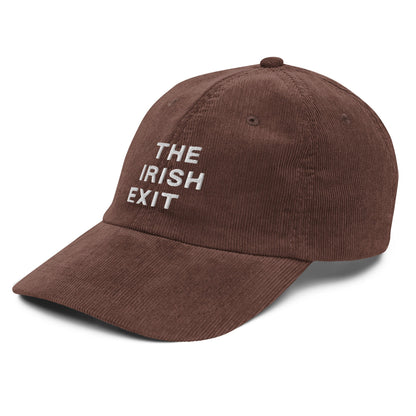 The Irish Exit Embroidered Logo Corduroy Cap - Brown