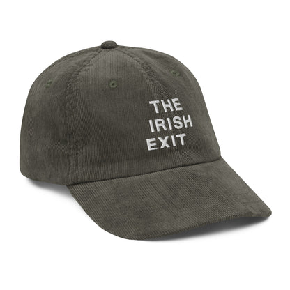 The Irish Exit Embroidered Logo Corduroy Cap - Olive
