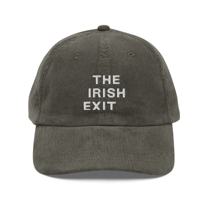 The Irish Exit Embroidered Logo Corduroy Cap - Olive